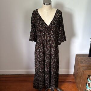 Anthropologie [Faithful the Brand] black maxi print dress